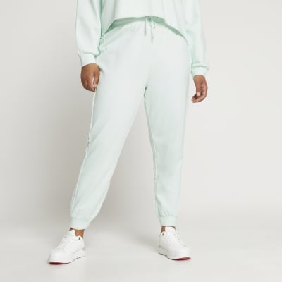 Plus green seam detail cuffed joggers River Island