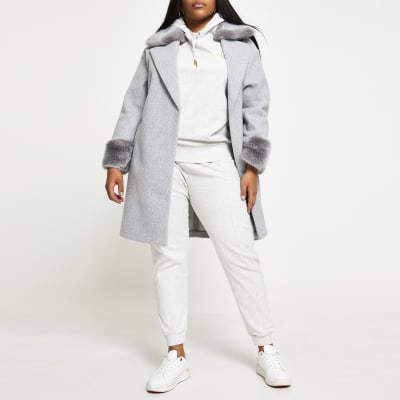river island grey coat