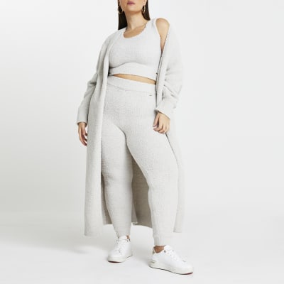 grey fluffy joggers