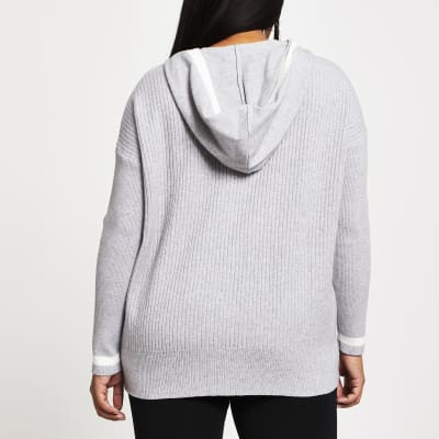 Plus grey knitted hoodie