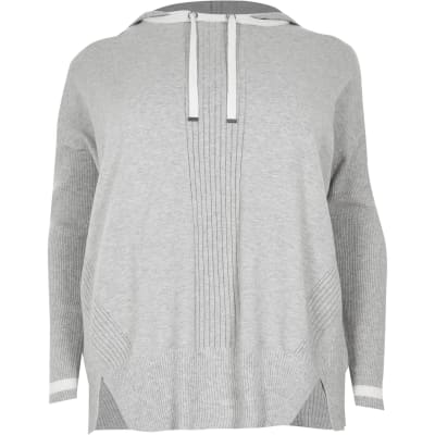 Plus grey knitted hoodie