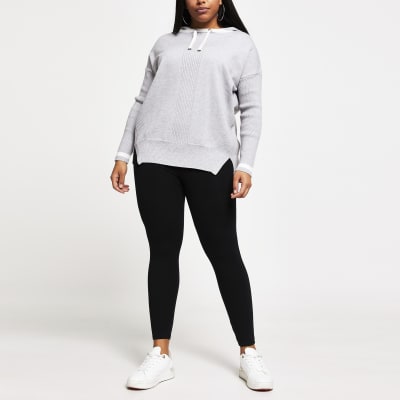Plus grey knitted hoodie