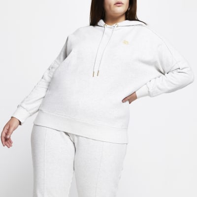 Plus grey long sleeve RI branded hoodie