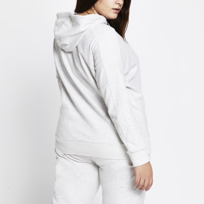 Plus grey long sleeve RI branded hoodie