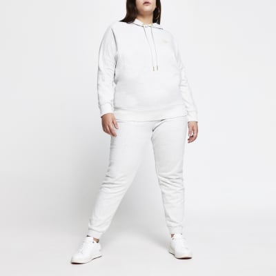 Plus grey long sleeve RI branded hoodie