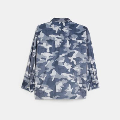 Plus grey velvet camo shirt