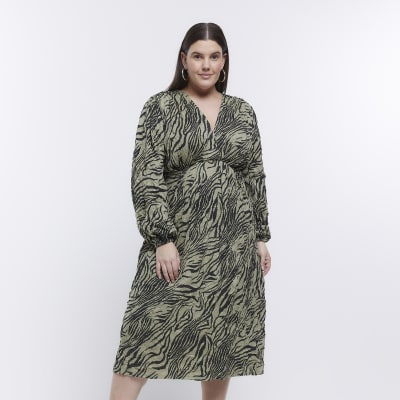 Leopard Print Island Print Dress River Island Womens Bodycon Midi