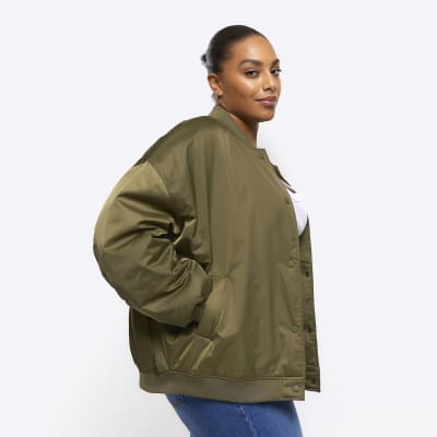 Plus khaki bomber jacket River Island
