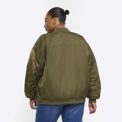 Plus khaki bomber jacket River Island