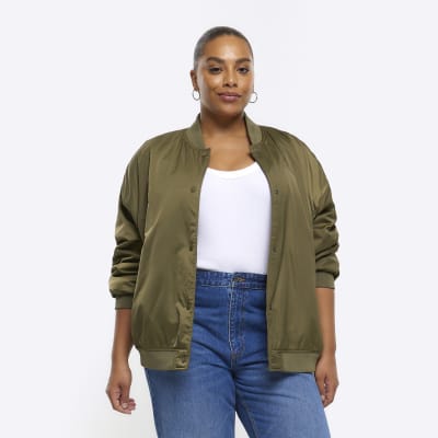 Plus khaki bomber jacket River Island