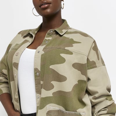 Plus size oversized outlet camo jacket