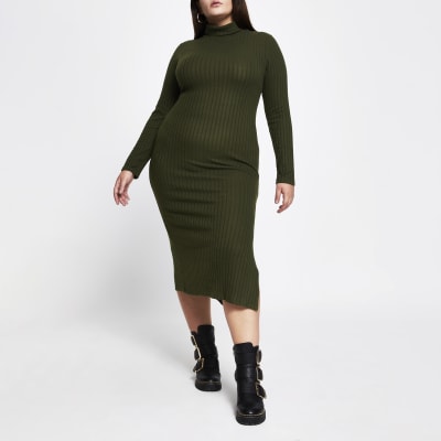polo neck maxi dress