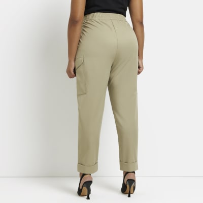 Plus khaki utility trousers | River Island