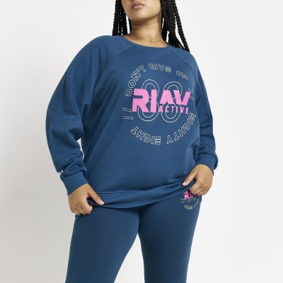 Plus navy graphic sweatshirt