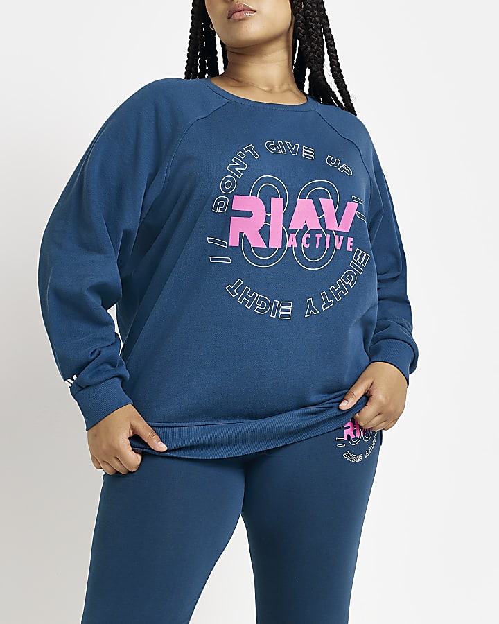 Plus navy graphic sweatshirt