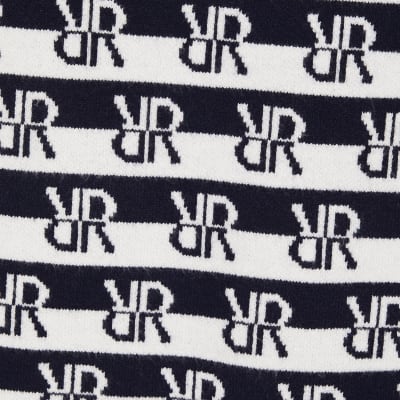 Plus navy RI logo stripe cardigan