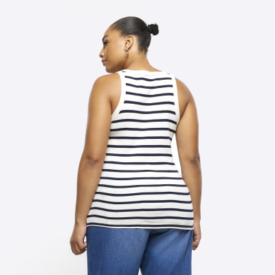 Plus navy stripe racer vest