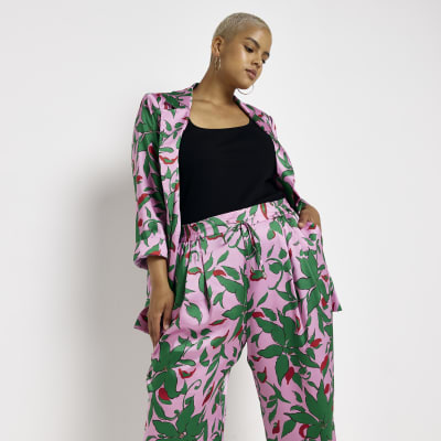 pink wide leg pants plus size