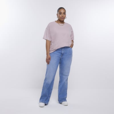 Plus pink loose t-shirt
