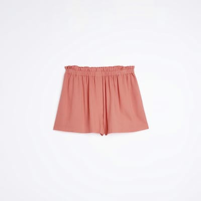 Plus pink shorts with linen River Island