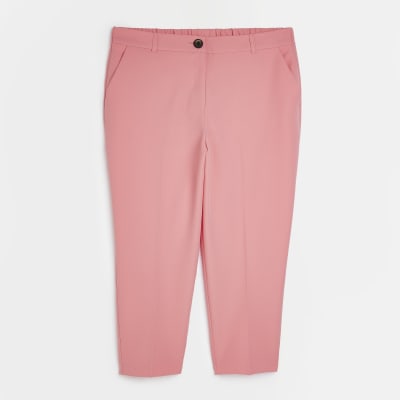 Plus pink slim cigarette trousers