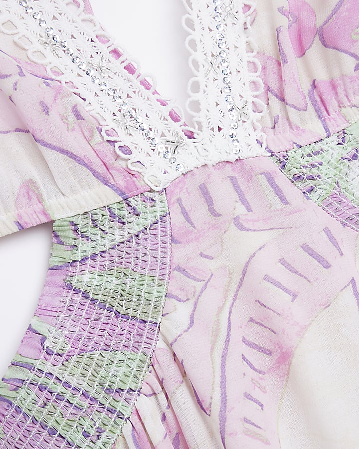 Plus purple paisley print maxi dress