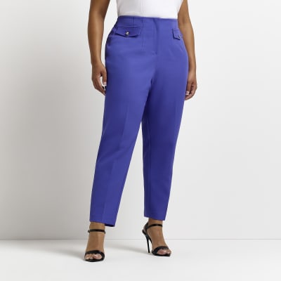 Plus purple straight leg trousers