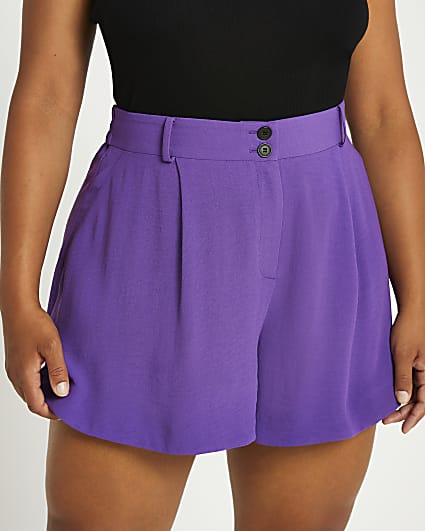 Plus purple structured shorts
