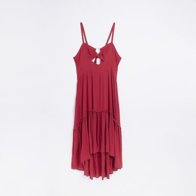 Plus red cut out maxi dress