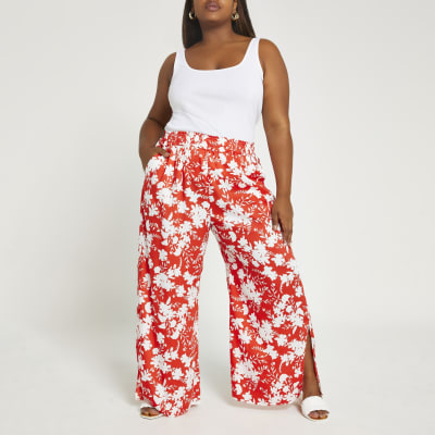 red trousers wide leg