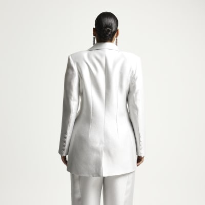 Plus silver RI Studio double breasted blazer