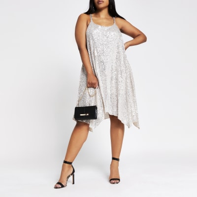 plus silver sequin dress