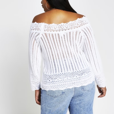 white crochet jumper