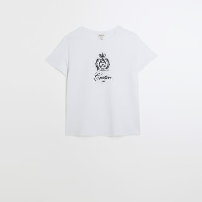 Plus white embroidered t-shirt