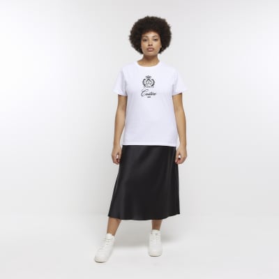 Plus white embroidered t-shirt