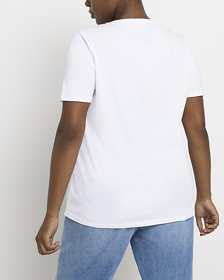 Plus white graphic print t-shirt