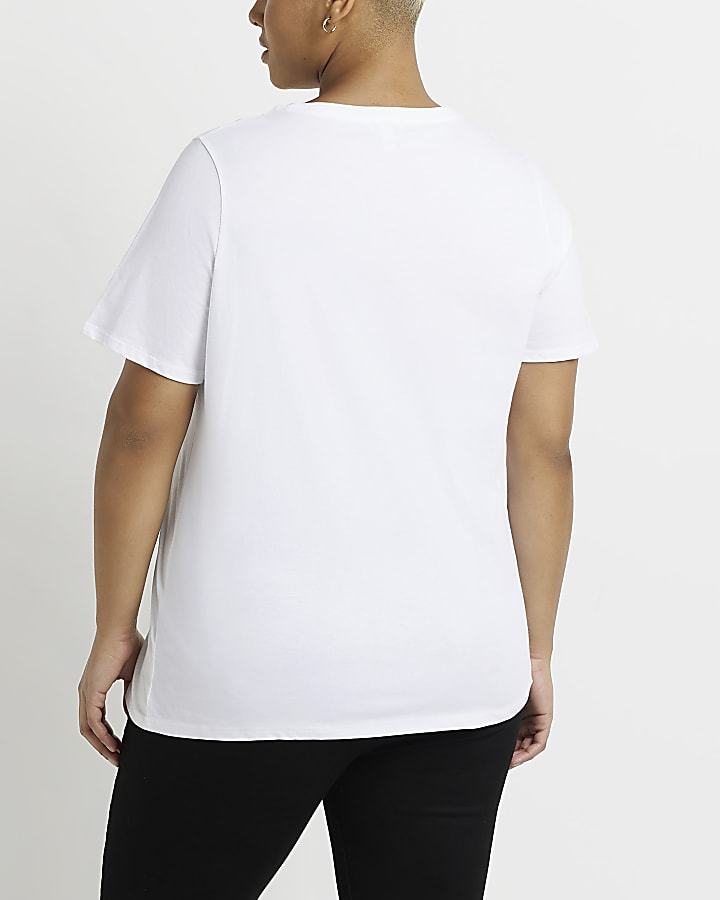 Plus white graphic t-shirt
