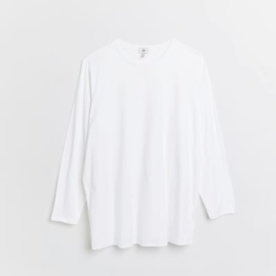 Plus white long sleeve t-shirt