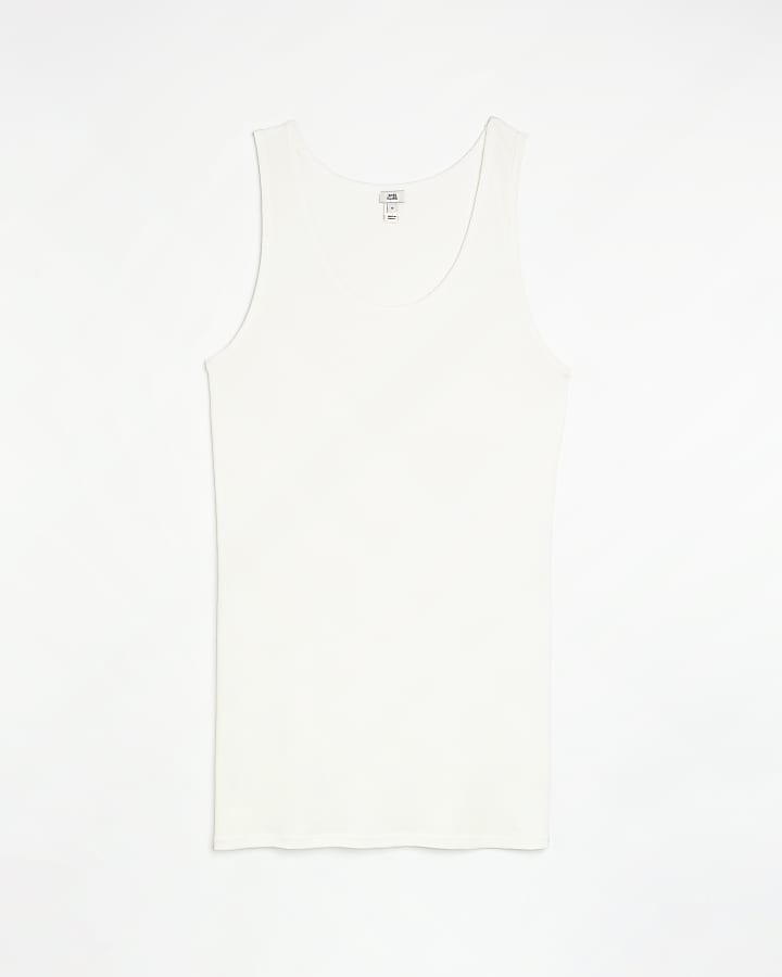 Plus white longline vest top