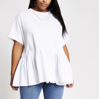 white peplum tee