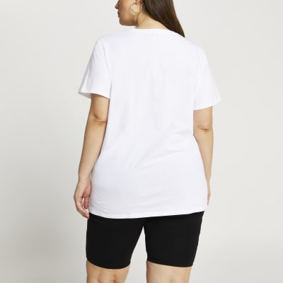 Plus white RI couture boyfriend t-shirt