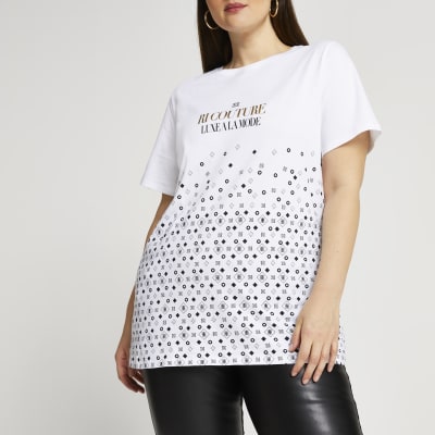 Plus white RI couture boyfriend t-shirt