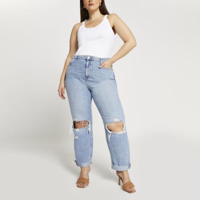 Plus white sleeveless fitted cami top