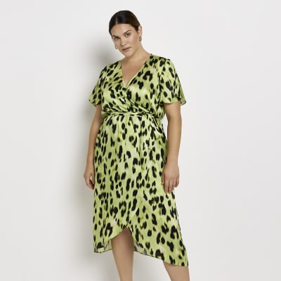 Ax paris yellow animal print dress sale