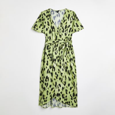 River island yellow leopard dress sales