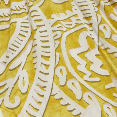 Plus yellow paisley plunge jumpsuit