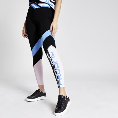 Prolific black colour block V waist leggings River Island