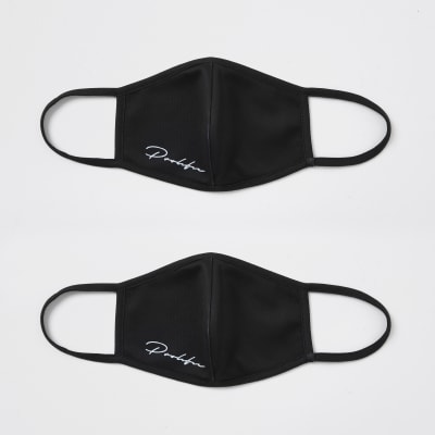 Prolific black face covering 2 pack
