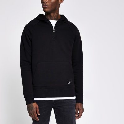 slim black hoodie