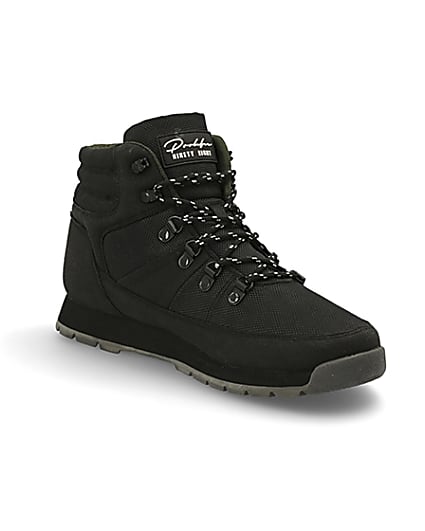 360 degree animation of product Prolific black mid top hiking boots frame-18